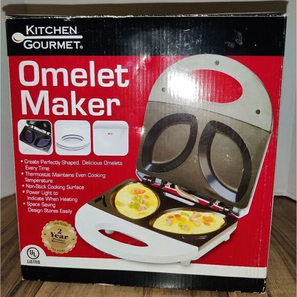 KITCHEN GOURMET ELECTRIC OMELET MAKER WHITE SW-086. Packaging has some wear - Picture 7 of 8